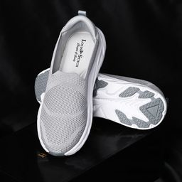 LOUIS STITCH Men Dutch Grey Casual Slip-On Fly Knit Sneakers-image-55