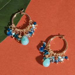 Accessorize London Blue Brass Earrings-image-8