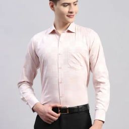 Monte Carlo Pink Regular Fit Checks Shirt-image-48