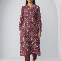 Ancestry Purple Printed Straight Kurta-image-19
