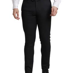 Park Avenue Black Super Slim Fit Trousers-image-47
