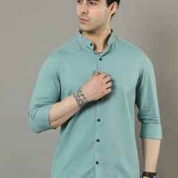 Bushirt Laurel Green Cotton Regular Fit Shirt-image-20