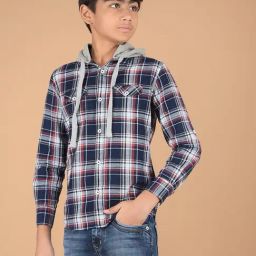 Crimsoune Club Boys Multi Cotton Checks Shirt-image-82