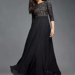 Miss Chase Black Self Pattern Casual Dress-picture-32