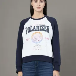 Red Tape Light Grey & Blue Loose Fit Printed Sweatshirt-image-5