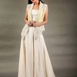 Ivory & Lemon Saanjh Pearl Jacket with Bustier and Palazzo-picture-23