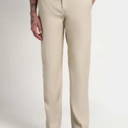 Showoff Cream Slim Fit Formal Trousers-picture-21
