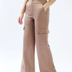 High Star Beige Wide Leg Trousers-image-76