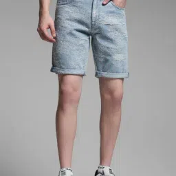 Jack & Jones Blue Cotton Regular Abstract Shorts-picture-23