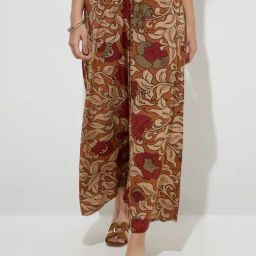 Utsa by Westside Brown Floral Printed Palazzos-picture-4