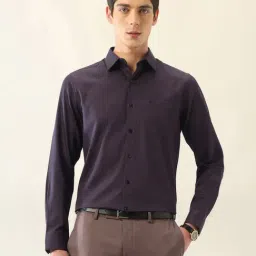 Arrow Purple Cotton Regular Fit Self Pattern Shirt-picture-42