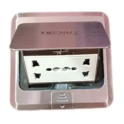 Techut Cable Cubby Pop-Up Floor Box with 2 Power Sockets 10.16x10.16 cm, Silver-4