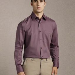 Louis Philippe Purple Cotton Regular Fit Texture Shirt-picture-42