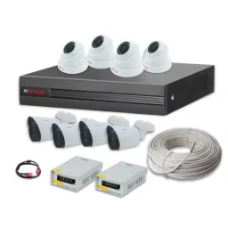 CP Plus 2.4MP HD CCTV Camera Combo Kit with 8CH DVR 4 Pcs Bullet 4 Pcs Dome Camera and All Accessories-4