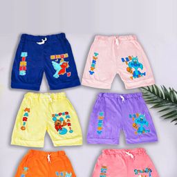 MINIMAMA Unisex Kids Pack Of 6 Graphic Printed Outdoor Shorts-image-28