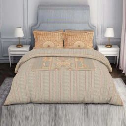 Spaces Pattern Art Beige Cotton Viscose 138 TC Double Bedsheet with 2 Pillow Covers-image-55