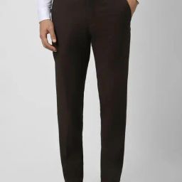 Van Heusen Brown Slim Fit Checks Trousers-image-68