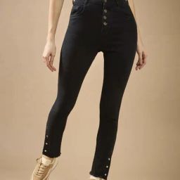 DOLCE CRUDO Black Plain Jeans-image-21