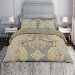 Spaces Pattern Art Multicolor Cotton Viscose 138 TC Double Bedsheet with 2 Pillow Covers-image-67