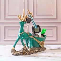 Smokey Cocktail Green Resin Deer Decorative Organizer-image-74