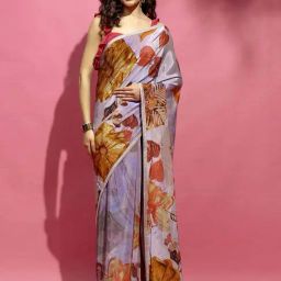 Navyasa By Liva Purple Floral Print Saree-picture-21