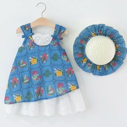 StyleCast x Revolte Girls Floral Printed Round Neck Gathered or Pleated A-Line Dress-image-84
