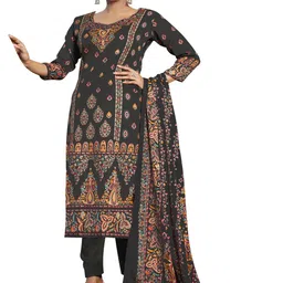 dravinam trends DRAVINAM Ethnic Motifs Printed Pashmina Unstitched Dress Material-picture-11