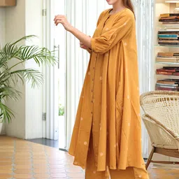 Aaghnya Women Geometric Printed Puffed Sleeves A-Line with Palazzos-57