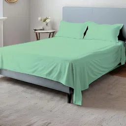 home prides Essenza 200 Pure Cotton - Foam Green, Flat Bedsheet Set-7