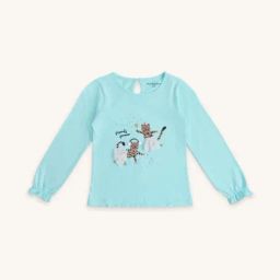 Pantaloons Junior Blue Cotton Printed Full Sleeves Top-image-70