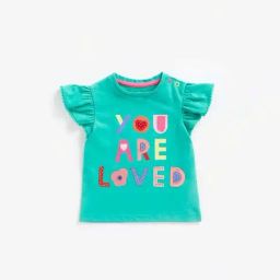 Mothercare Kids Teal Blue Cotton Printed Top-image-69