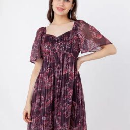 Zink London Multicolor Printed A Line Dress-picture-27