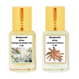 Menjewell Unisex Set Of 2 Rajnigandha & Chandan-E-Khaas Attar-18
