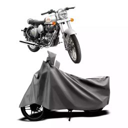 Auto Pearl Two Wheeler Cover with Bag for Royal Enfield 350, Silver-image-65
