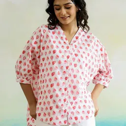 SANSKRUTIHOMES Women Pure Cotton Conversational Printed Cotton Top-image-70