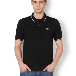 Van Heusen Black Solid Cotton Polo T-shirt-image-39