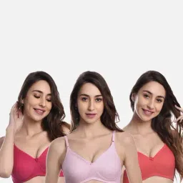 FIMS: Fashion is my Style Pink & Coral Everyday Bras - Pack Of 3-image-101