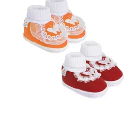 NESKA MODA 0 To 6 Month Combo Pack of 2 Pair Newborn Baby Girls Soft Cotton Butterfly Frill Booties-28