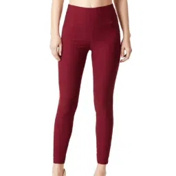 Miss Chase Maroon Relaxed Fit Jeggings-image-67