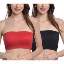 FIMS: Fashion is my Style Black & Red Tube Bras - Pack Of 2-image-70