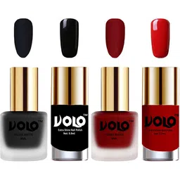 VOLO Set Of 4 Velvet Matte & Extra Shine Nail Polish-8 ml & 9.9 ml Each Shade 05-22-3-36-13