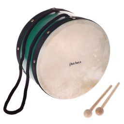 Music People Wooden Hand Drum With Pair Of Strikers - Green-17