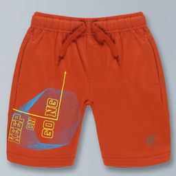 Kiddopanti Keep On Going Abstract Art Printed Knitted Shorts - Brown-image-33
