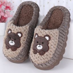 Oh! Pair Slip On Casual Shoes with Teddy Design - Brown-image-73