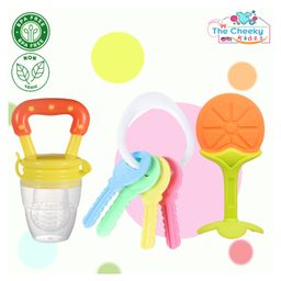 The Cheeky Kidzz Baby Soft Silicone Food Grade Fruit Shaped Teether with Baby Key Shaped Teether and Baby Fresh Fruit Vegetable Nibbler Teether-22