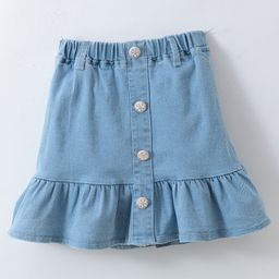 Mark & Mia Solid Denim Skirt - Blue-image-67