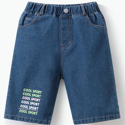 Mark & Mia Cotton Shorts with Text Print - Navy Blue-image-12