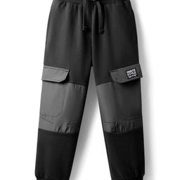 Pine Kids Cotton Knit Full Length Cut & Sew Lounge Pant With Cargo Pockets - Black-image-71