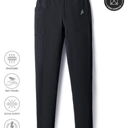 Pine Active Knit Full Length Premium Ultra Comfort Super Stretch Aero Soft Solid Color Leggings - Black-picture-3