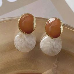 styledose Sterling Silver Gold-Plated Circular Shaped Drop Earrings-6